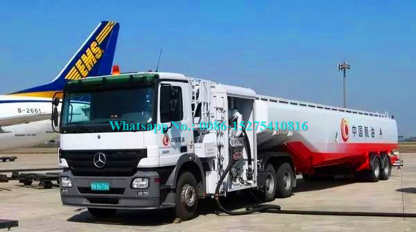 Howo 46000L 35000Lの特別な目的のトラックの航空機Refuelerは380hpエンジン力をトラックで運びます: