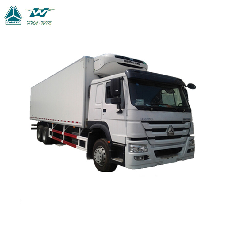 冷やされていた箱の容器の重い貨物トラック6x4のディーゼル燃料のタイプ最高速度96km/H