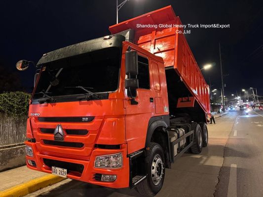 中古 HOWO 6X4 ダンプトラック 371, 375 336 HP 10 ホイラー 30 トン ティッパートラック