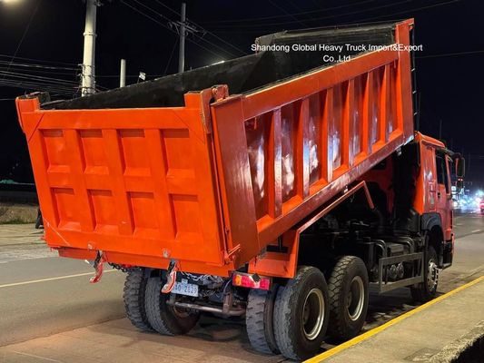 中古 HOWO 6X4 ダンプトラック 371, 375 336 HP 10 ホイラー 30 トン ティッパートラック