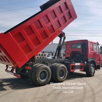 中古 HOWO レッド カラー 380hp/400hp ダンプ トラック ストック