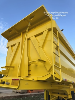 重荷輸送用の3軸鋼製ダンプ半トレーラー