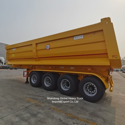 重荷輸送用の3軸鋼製ダンプ半トレーラー