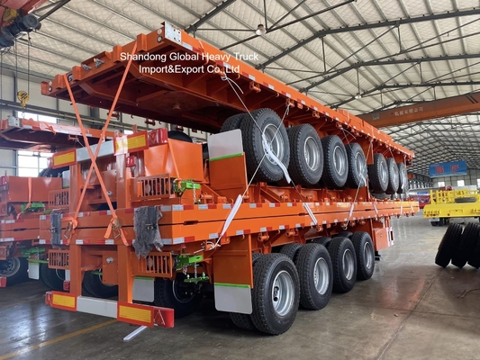 40feet Low Bed Semi-Trailer with 40tons/50tons/60tons Capacity and Reinforced Steel Frame for Heavy Equipment Transport