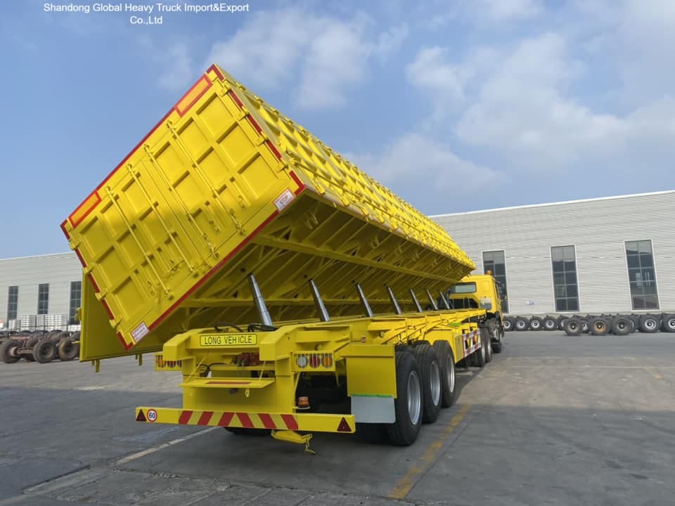 Heavy-Duty Side Wall Fence Cargo Semi Trailer with 60-100 Tons Payload High Strength Q345B Steel and Reinforced Side Walls