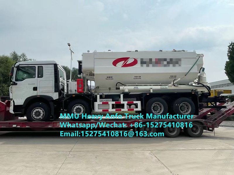 インテリジェント HOWO 混合と充電 多機能重量アンモニアムオイル爆発物 トラック 15/20/25 トン重エミュルション ANFO トラック ザンビア/ジンバブエ/タンザニア/ガーナ/ギニア/ペルー 鉱山爆撃サービス